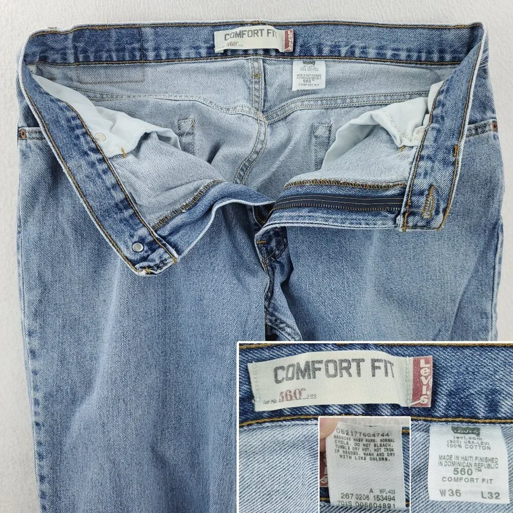 Levi's 560 Jeans Comfort Fit 2000s Denim 100% Cotton Men's 